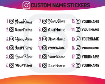 IG Custom Name Sticker, Social Media Username Aufkleber, Autoaufkleber, Fensteraufkleber, IG Namensaufkleber, Henkel Sticker