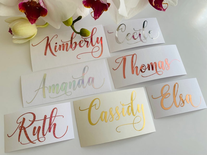 Name Card Sticker Example Custom Name Stickers, Wedding Party Decal, Wedding Sticker, Wine Glass ...