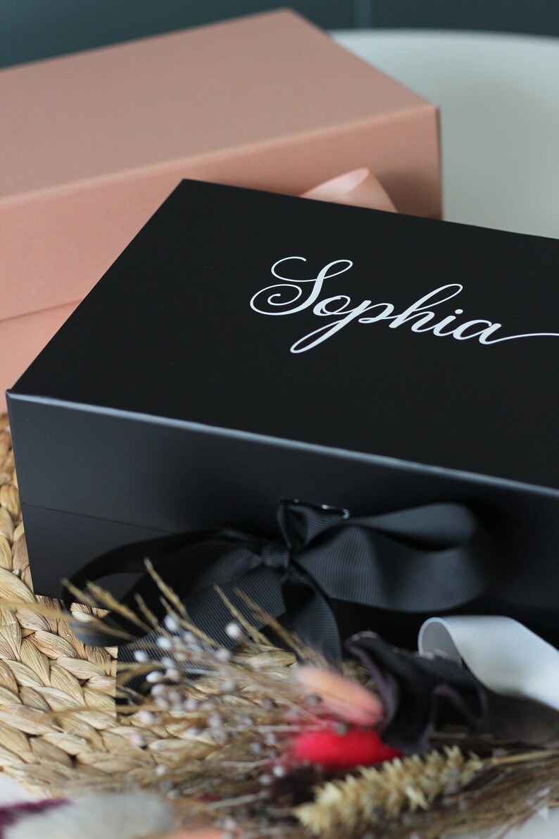 Caja de regalo personalizada de lujo, caja de regalo de cumpleaños, caja de recuerdos, caja de regalo de dama de honor, caja de regalo de boda, caja de propuesta de dama de honor imagen 2