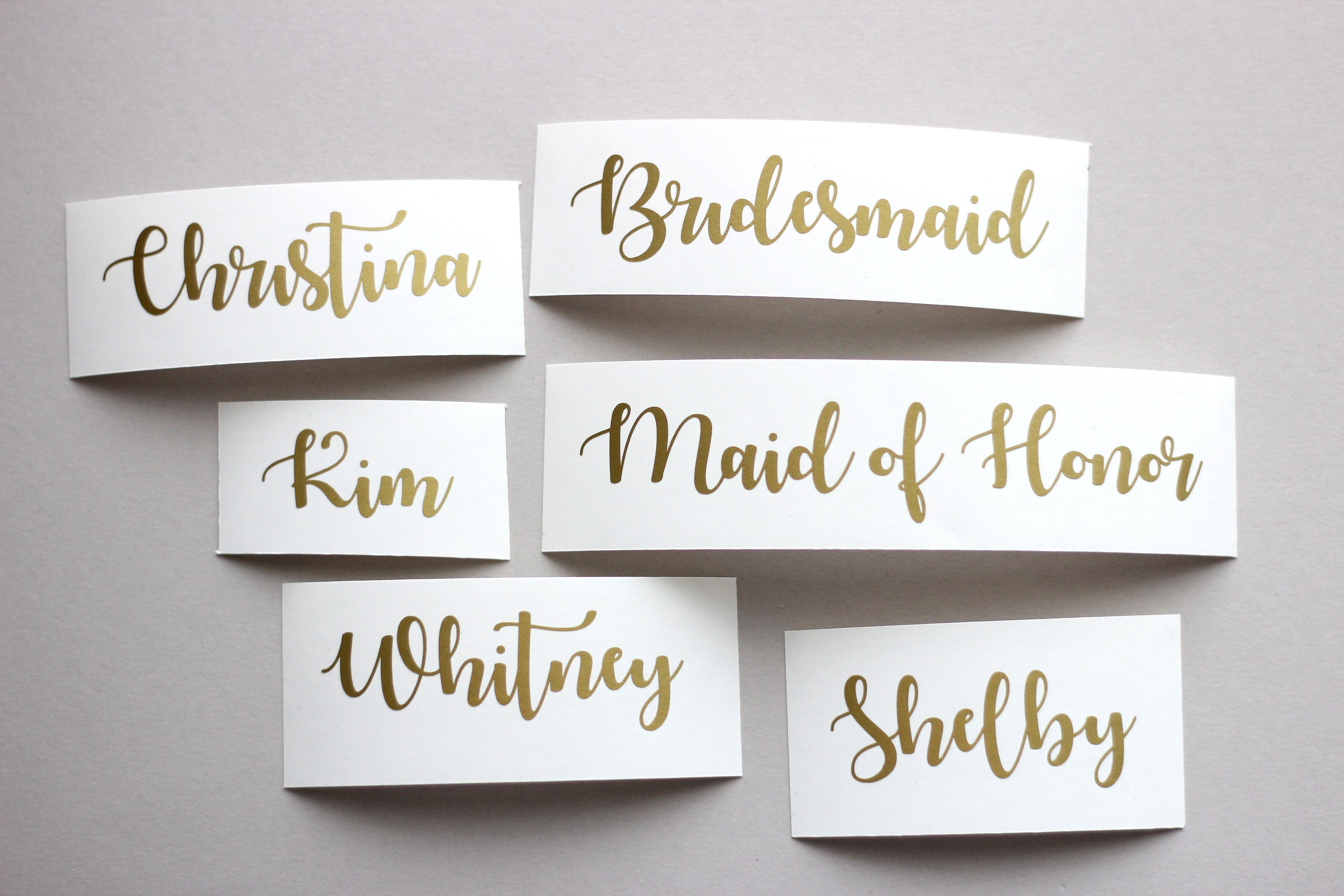 Custom Name Decal, Wedding party decal, Wedding Sticker, Wine glass d…