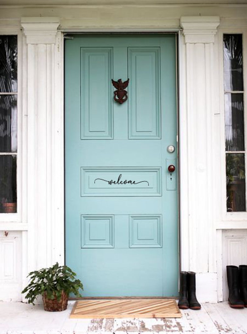Front Door Decal Welcome Door decal Front Door Sign Welcome Door Sign Welcome Vinyl Decal
