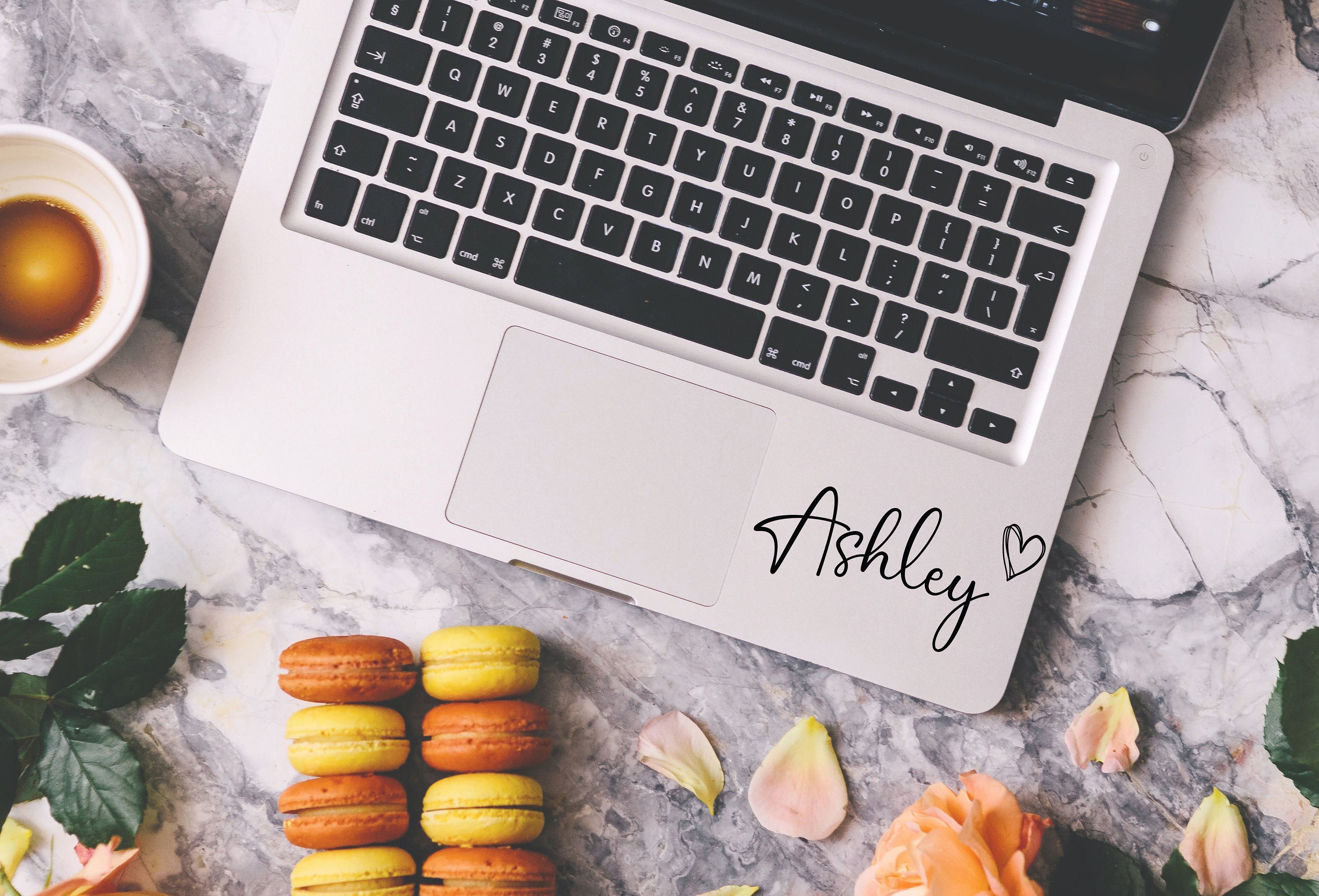 Custom Name Sticker, Custom Name With Heart Decal, Wedding Party Decal ...