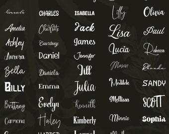 Custom Name Vinyl Decals | Personalized Name Stickers for Weddings, Glasses and Bottles | Matte, Gloss, Foil & Glitter