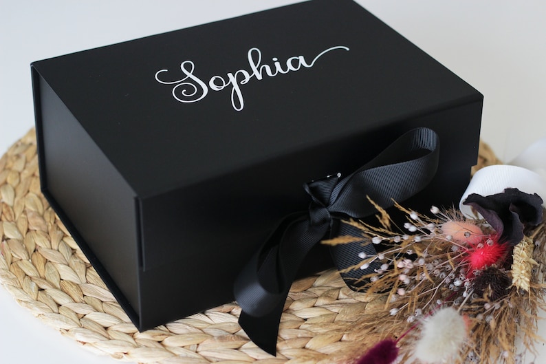 Luxus personalisierte Geschenkbox, Geburtstagsgeschenkbox, Erinnerungsbox, Brautjungfer Geschenkbox, Hochzeitsgeschenkbox, Brautjungfer Vorschlag Box Bild 1