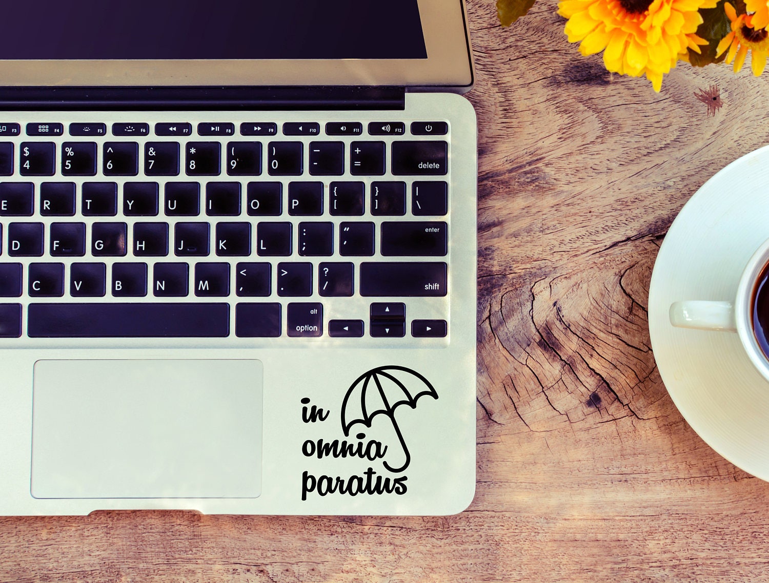 In Omnia Paratus decal for laptop, car, macbook, wall