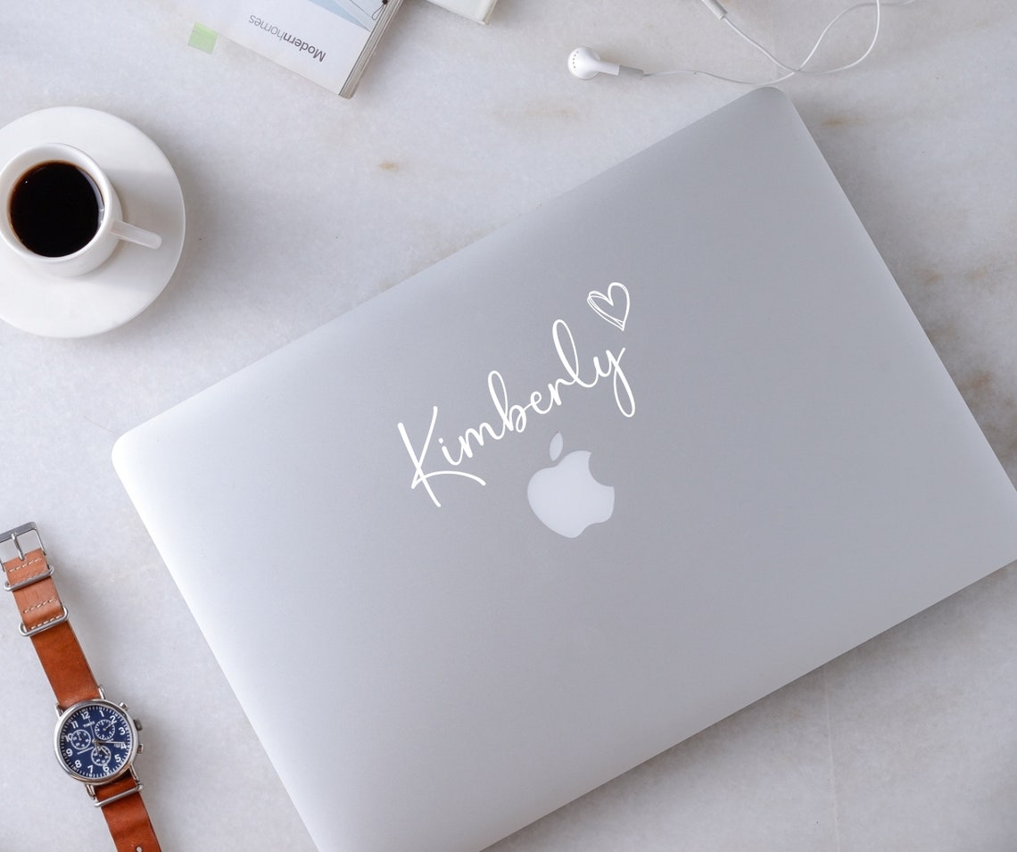 Custom Name Sticker, Custom Name With Heart Decal, Wedding Party Decal ...