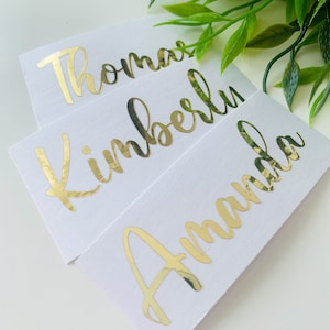 Pegatinas de nombre personalizadas, calcomanía de fiesta de bodas, pegatina de boda, calcomanía de copa de vino, calcomanía de nombre personalizado para sobre, macbook, percha, yeti