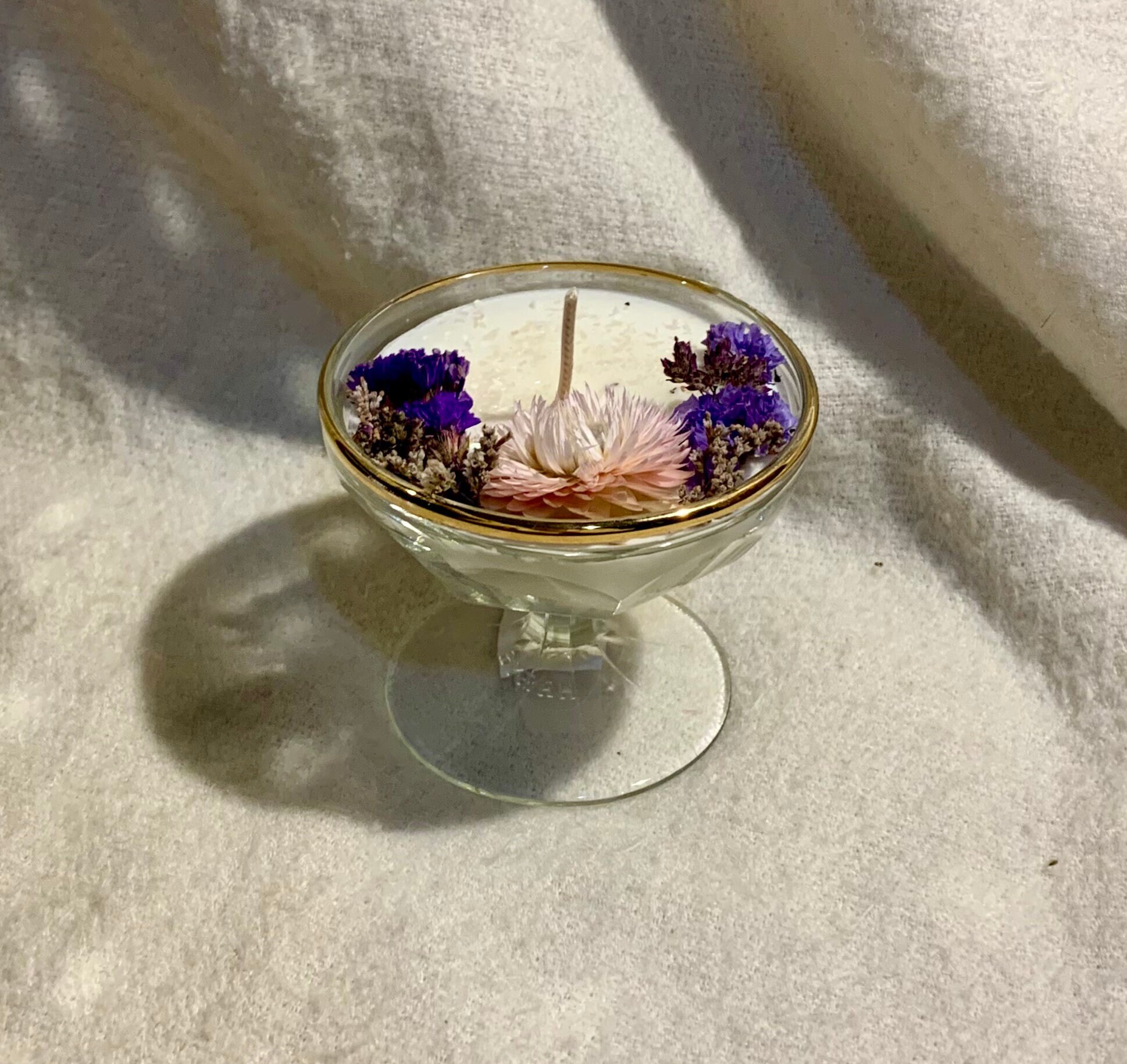 Bougie Parfumée, Fleurs Séchées, Fabrication Artisanale, Cire de Soja Naturelle