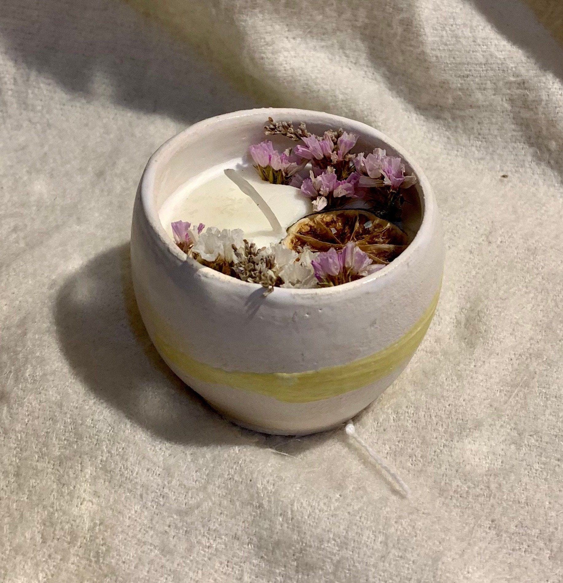 Bougie Parfumée, Fleurs Séchées, Fabrication Artisanale, Cire de Soja Naturelle