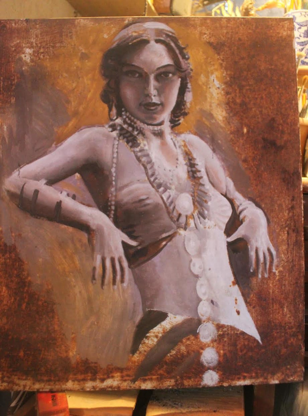 Zelda Boden With Special Paint on Found Metal Sheet - Etsy