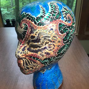 Psychedelic Butterfly Mannequin Head Form