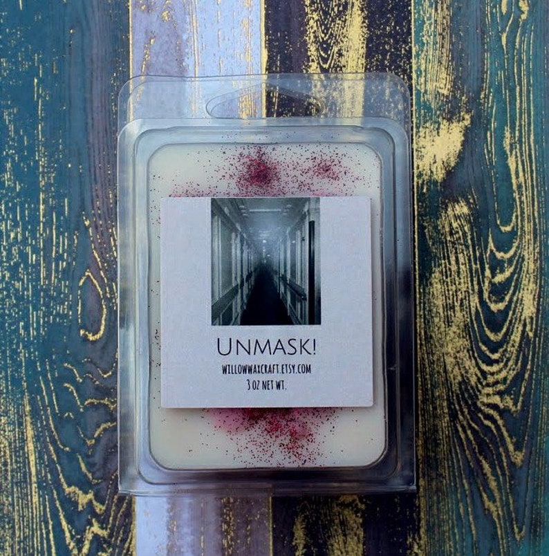Haunted Masquerade Ball Vanilla Hearth Smoke Shining Pine Unmask! Wood Merlot Overlook Bookish Wax Melts Horror Candle Champagne