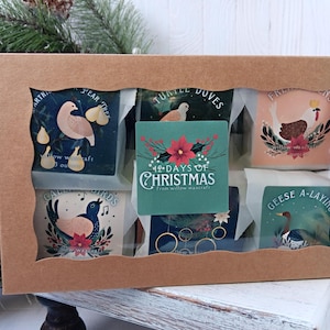 12 Days of Christmas Scented Candle Wax Melt Square Collection Set