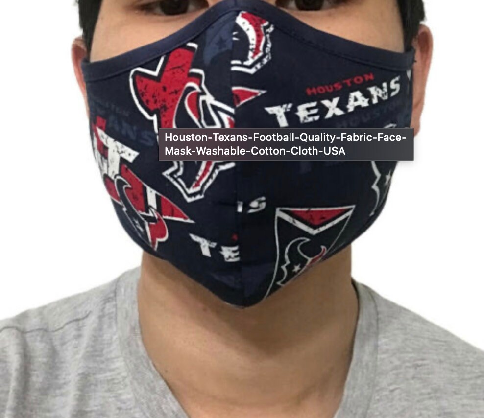 Pack of 2 Houston Texans Football Cotton Fabric Face Mask Etsy