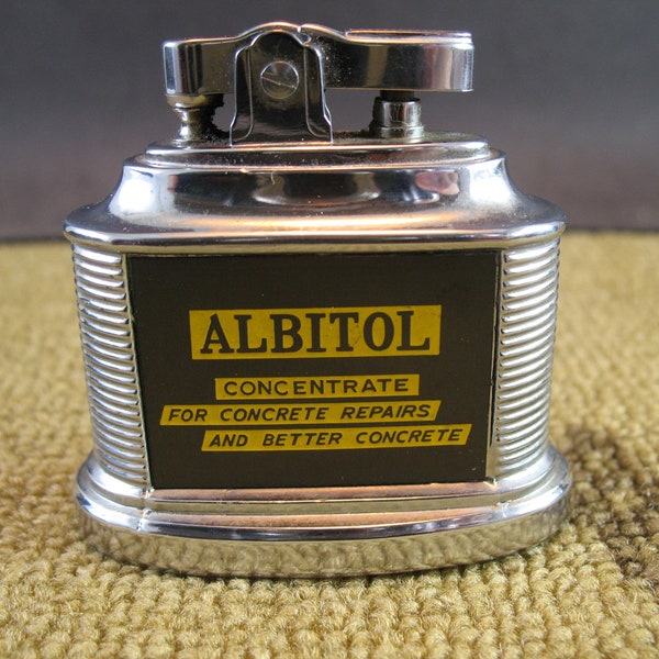 Vintage MTC Advertising Table Top / Desk Top Lighter 1960's Albital Concrete