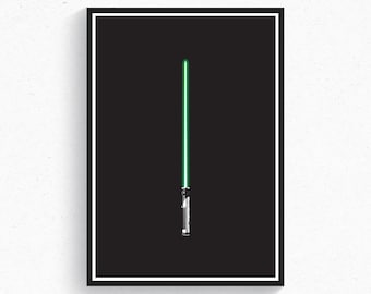 Qui-Gon Jinn Lichtschwert Star Wars Kunstdruck Poster Home Dekor