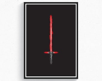 Kylo Ren Lichtschwert Star Wars Kunstdruck Poster Home Decor