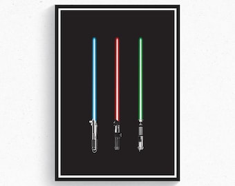 Star Wars Lichtschwert Kunstdruck: Skywalker Trilogy Home Decor