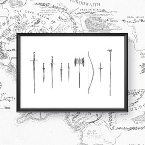 Il Signore degli Anelli La Compagnia degli Hobbit Anelli del Potere Tolkien Stampa artistica Poster Arredamento per la casa