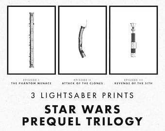 Star Wars Lichtschwert Art Print Set: Prequel Trilogy Poster