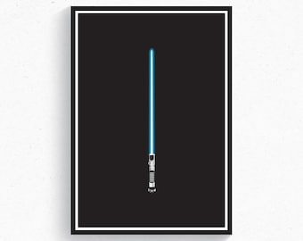 Obi Wan Lightsaber Star Wars The Phantom Menace Jedi Art Print Poster Home Decor