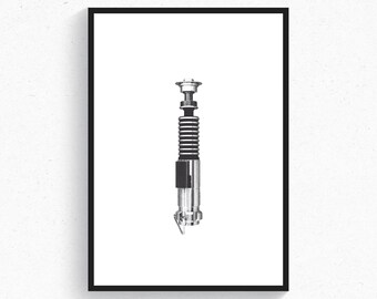 Luke Skywalker Ljussabel Hjälte Star Wars Återkomsten av Jedin Konsttryck Poster Heminredning