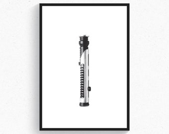 Qui-Gon Jinn Lightsaber Held Star Wars Eine neue Hoffnung Art Print Poster Home Decor