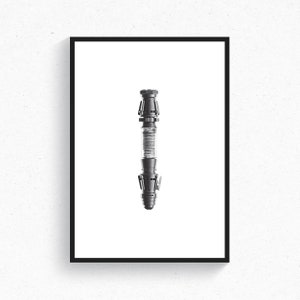 Rey Skywalker Lightsaber Hero Star Wars Art Print Plakat Wystrój Domu