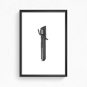 Darksaber Mandalorian Star Wars Art Print Plakat Wystrój Domu