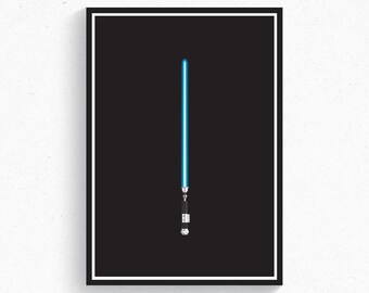 Obi Wan Lightsaber Star Wars A New Hope Jedi Art Print Poster Home Decor