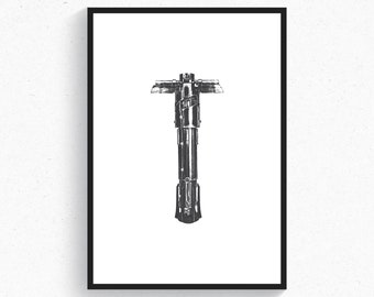 Kylo Ren Lightsaber Hero Star Wars Art Print Poster Home Decor