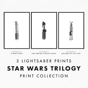 Zestaw wydruków artystycznych „Miecz świetlny Gwiezdnych Wojen”: Plakat z trylogii Skywalker