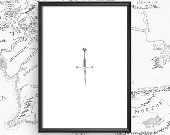 Narsil Schwert Kunstdruck: Herr der Ringe Home Decor