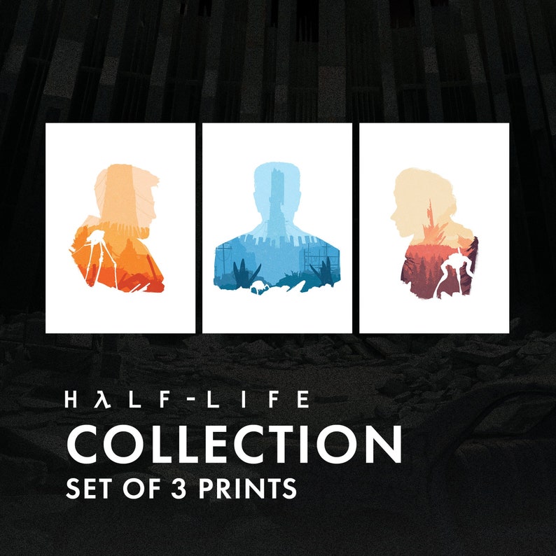 Half Life 2 Set of 3 Collection Art Print Video Game Sci Fi Posters Home Decor 