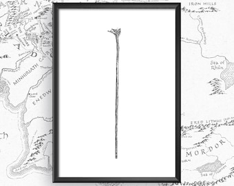 Gandalf Stab Kunstdruck Herr der Ringe Home Decor