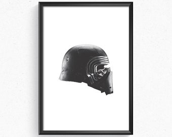 Kylo Ren Helm Mandalorian Star Wars Kunstdruck Poster Home Decor