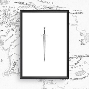 Lámina artística de la Espada de Boromir: El Señor de los Anillos - Decoración del hogar