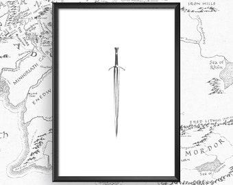 Boromir's Schwert Kunstdruck: Herr der Ringe Home Decor