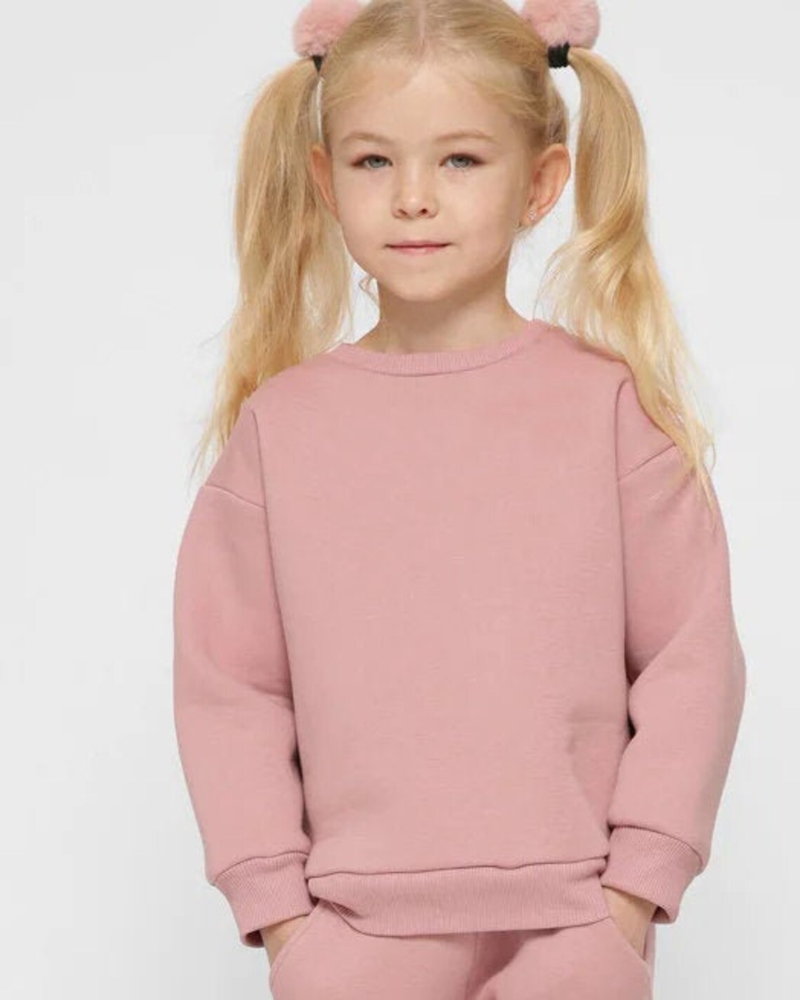 Pale pink kids oversized sweatshirt for boys and girls Etsy