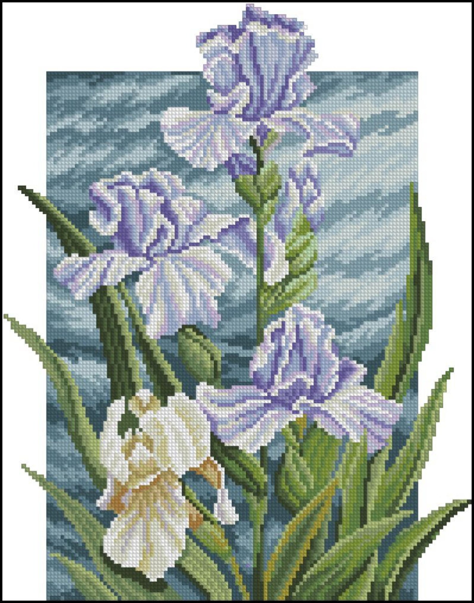 Irises. Cross Stitch Pattern PDF Instant Download Etsy