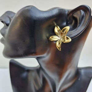 14K Gold-Plated Earrings|Stainless Steel Studs for Pierced Ears | Everyday Minimal Jewelry Gold Flower Stud Earrings |Lightweight earrings.
