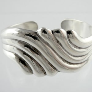 Los Ballesteros Taxco Mexico Sterling Silver Cuff Bracelet 925 6.25 Inches 32.2g