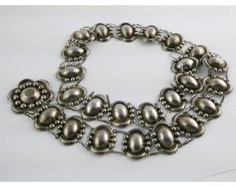 Cofi Made in Mexico Genuine Leather Oval Silver Buckle Belt 