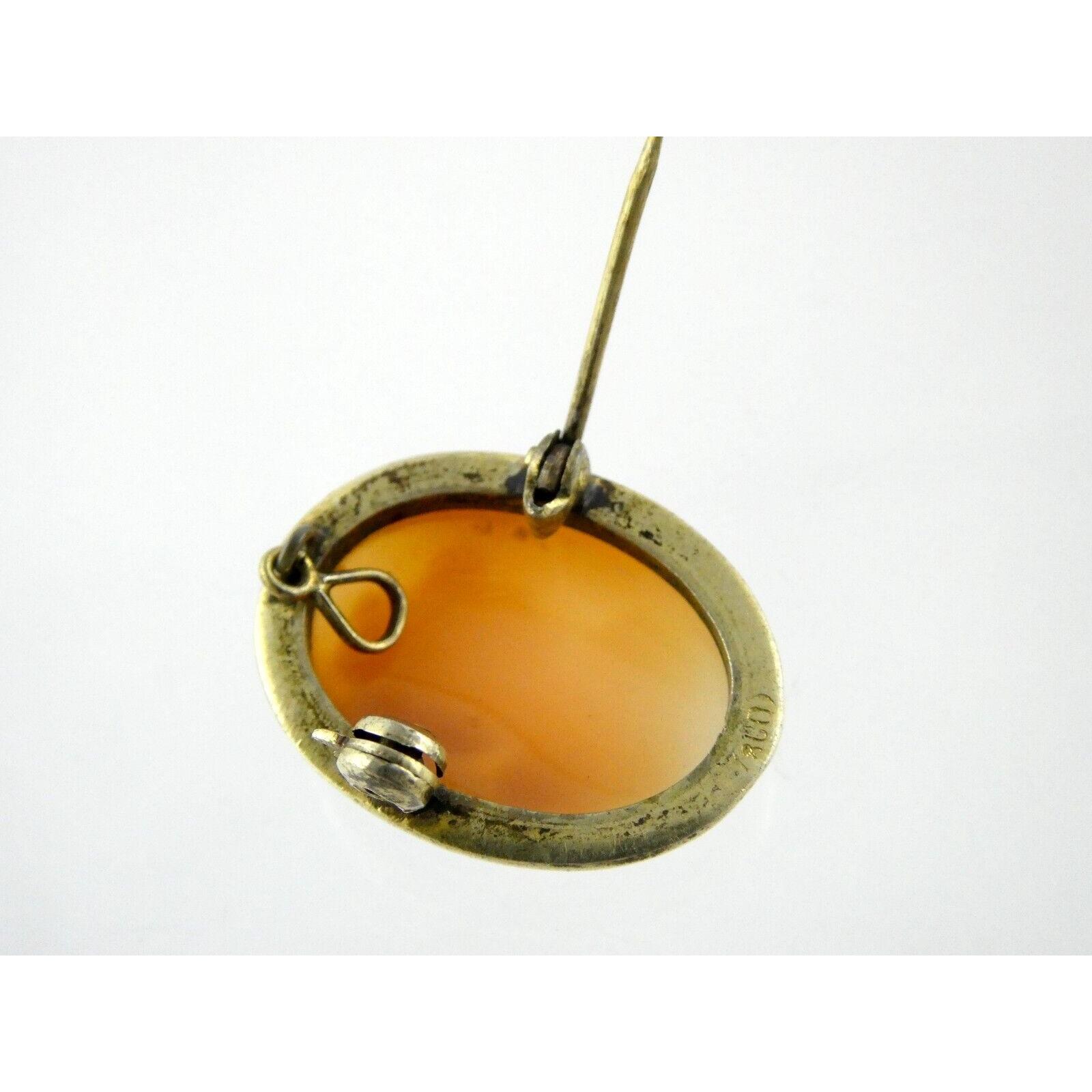 Joli Pendentif Ou Broche Avec Camée, Monture En Argent 800 - Très Bon état Vintage