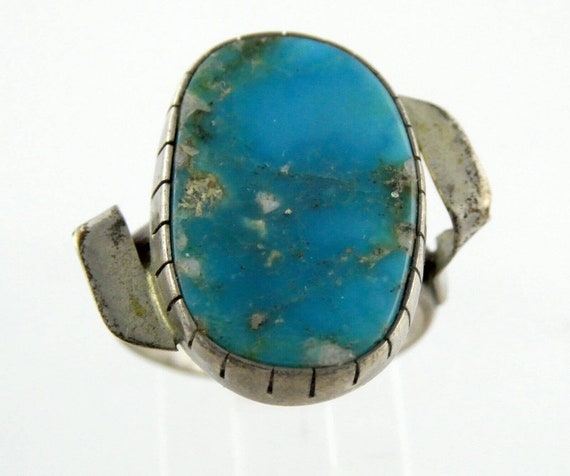 Vintage Unmarked Southwestern Sterling Silver Tur… - image 2