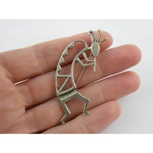 Vintage Southwestern Sterling Silver Kokopelli Flute Player Brooch Pin 7.6g 925