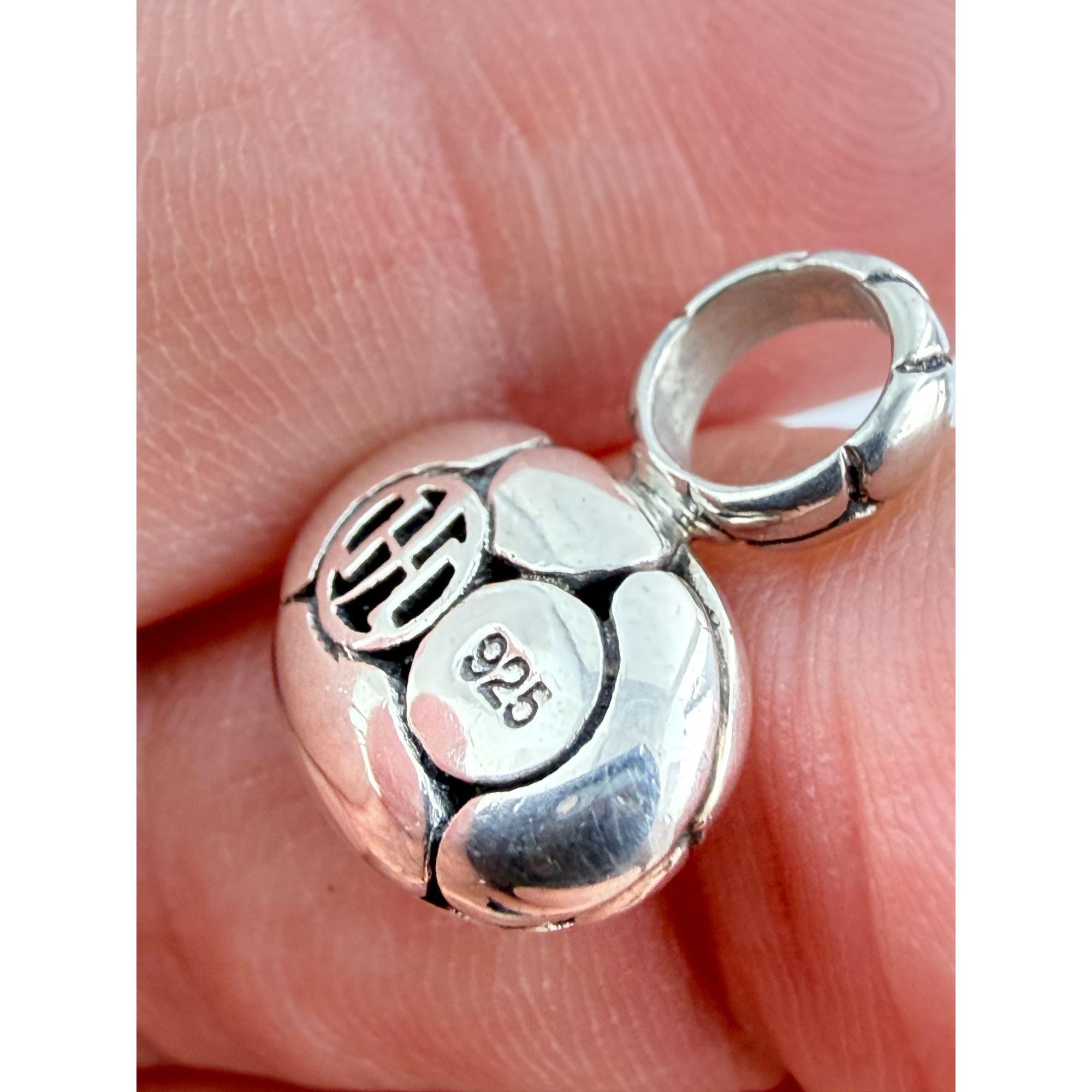 John Hardy Sterling Silver Pebble Kali Small Pendant Charm 14mm Width 2 ...