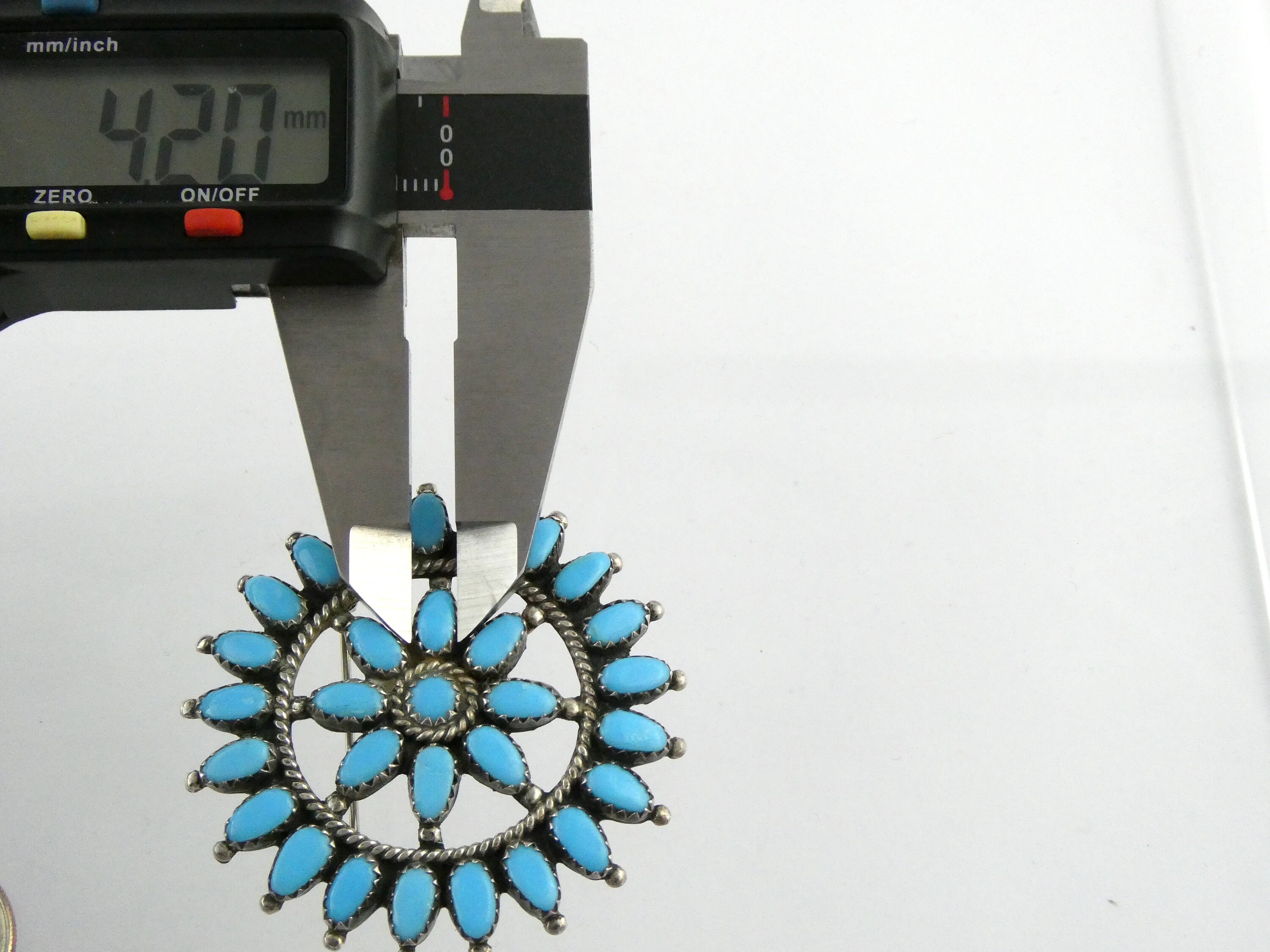 Pin Lmb's Larry Moses Begay NA Navajo Sterling Silver Turquoise Petit Point Pin ...