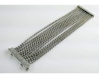 Konstantino sterlingsilverarmband med 12 kedjor, tungt, 15 cm långt, passform: 67 g, vikt: