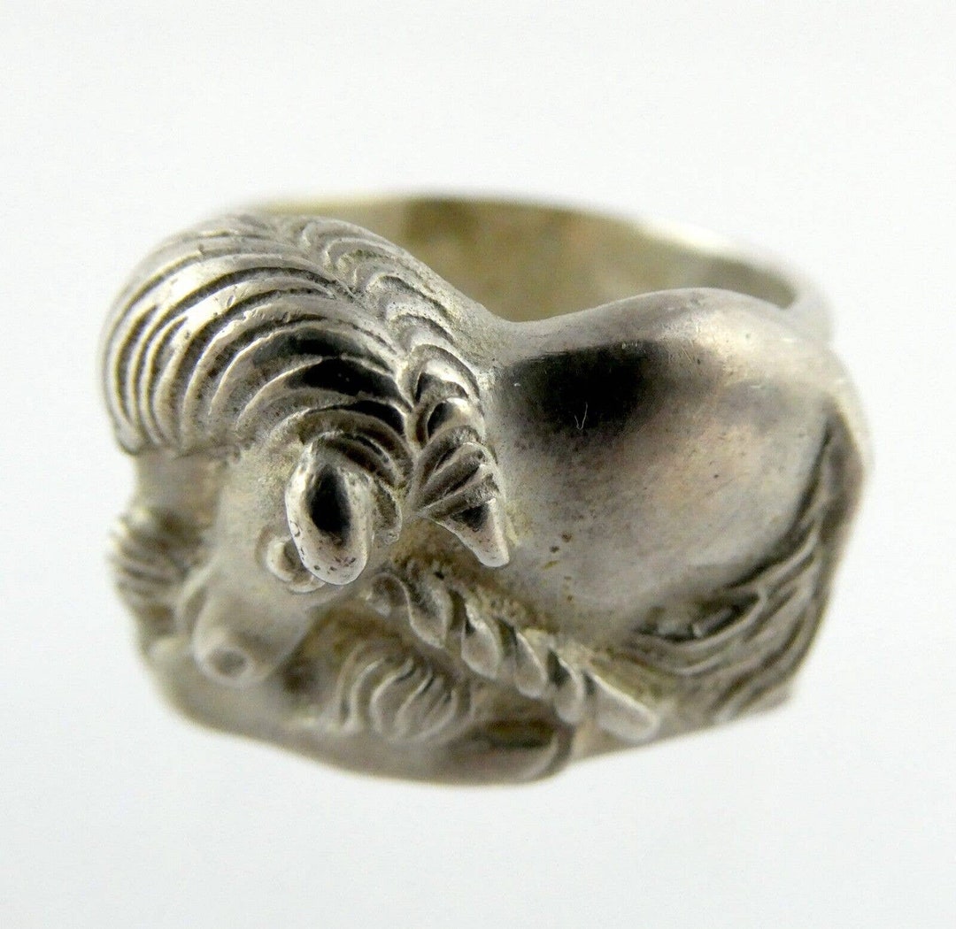 Vintage James Yesberger Sterling Silver Resting Unicorn Ring Etsy